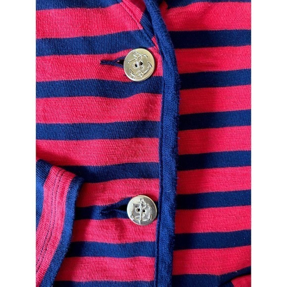 Cabi Size Medium Nautical Sailor Casual Cotton Blazer Striped Red Blue - Picture 3 of 7